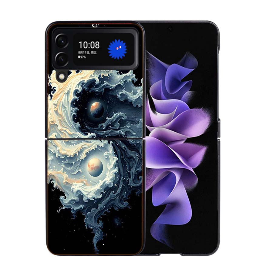 Баланс Стихий Вечный Инь-Ян Чехол для Телефона Для Samsung Z Flip 7 6 5G Galaxy Z Flip4 Z Flip5 Z Flip3 Чехол Черный Жесткий ПК