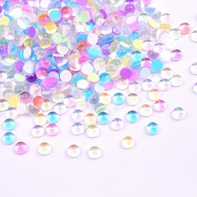 Кристалл Стеклянный Мокко Полукруглый Жемчужный Ногтевой Шарик Diy Nail Art Человек Рыбка Бусина Красота Мобильные Телефоны Аксессуары