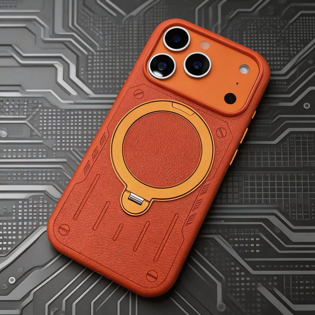 Магнитный вращающийся чехол-подставка для iPhone 17 Pro Max с меха-дизайном и матовой защитой на ощупь