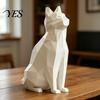 Изысканная детализированная скульптура кошки, геометрическая фигурка, 3D-печатная низкополигональная скульптура, современное матово-черное украшение, художественная статуэтка для домашнего стола
