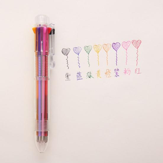 Отличная многоцелевая пластиковая 8-цветная гелевая ручка нажимного типа, школьные принадлежности, шариковая ручка