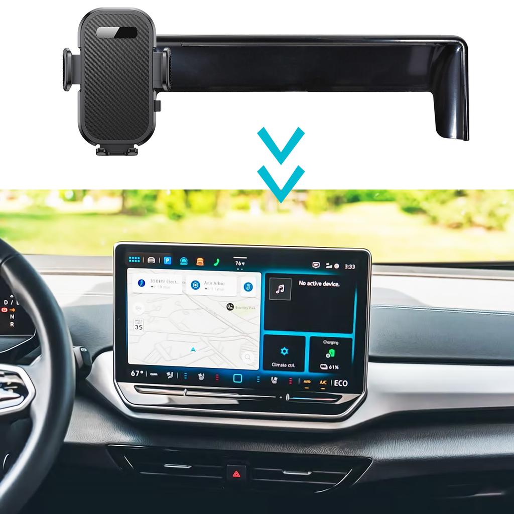 Автомобильное крепление для Volkswagen ID4 ID.4 2025, 12,9-дюймовая панель экрана, фиксированная основа, держатель для телефона, беспроводная зарядка, подставка для телефона, аксессуары для автомобиля