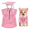 2025 Dog Graduation Costume Set Pet Graduation Cap with Tassel And Washable Gown Set for Dogs Cats Holiday Halloween Party Accessory