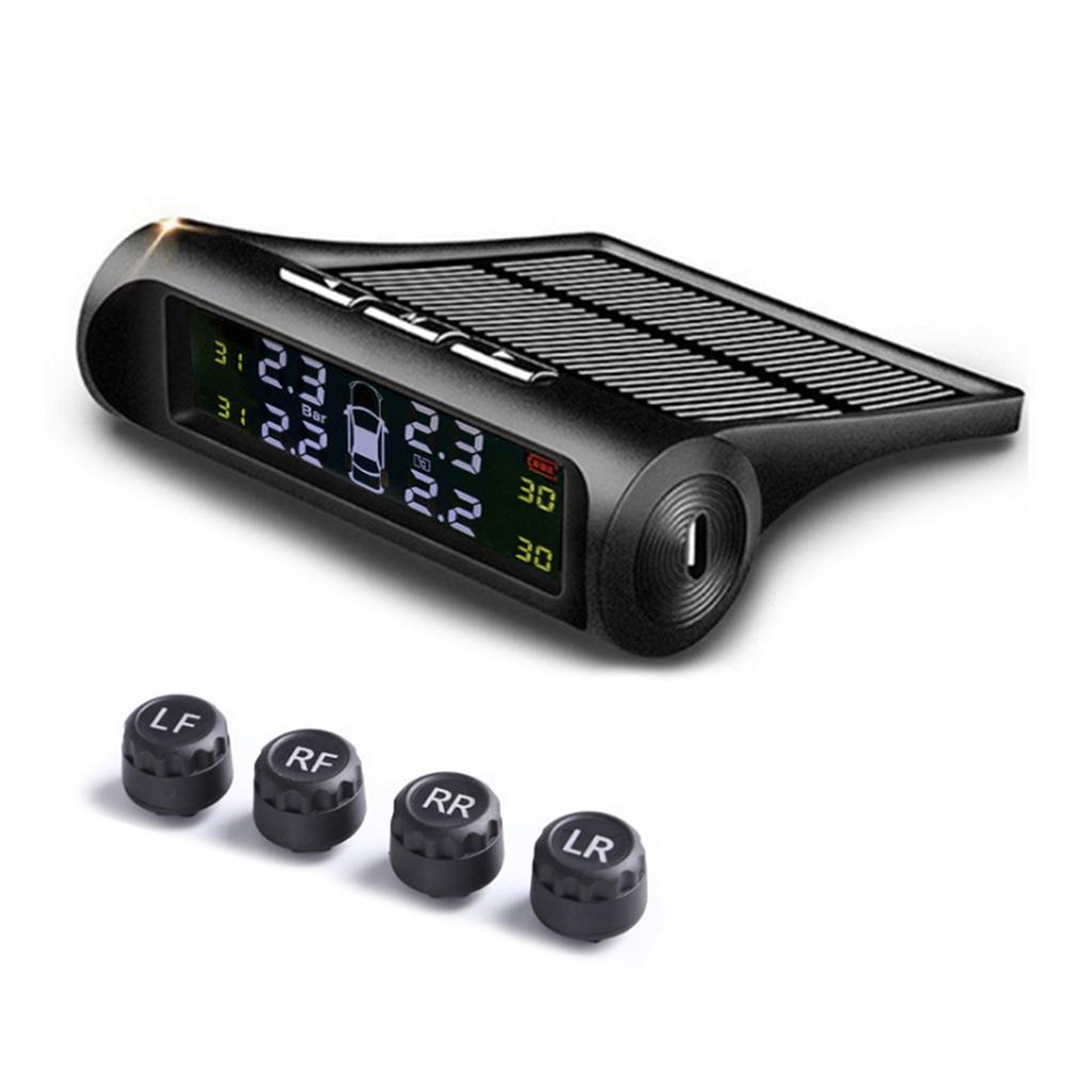 Автомобильная система контроля безопасности шин TPMS, солнечная энергия, цифровой ЖК-дисплей, автоматическая охранная сигнализация, внешний датчик давления в шинах