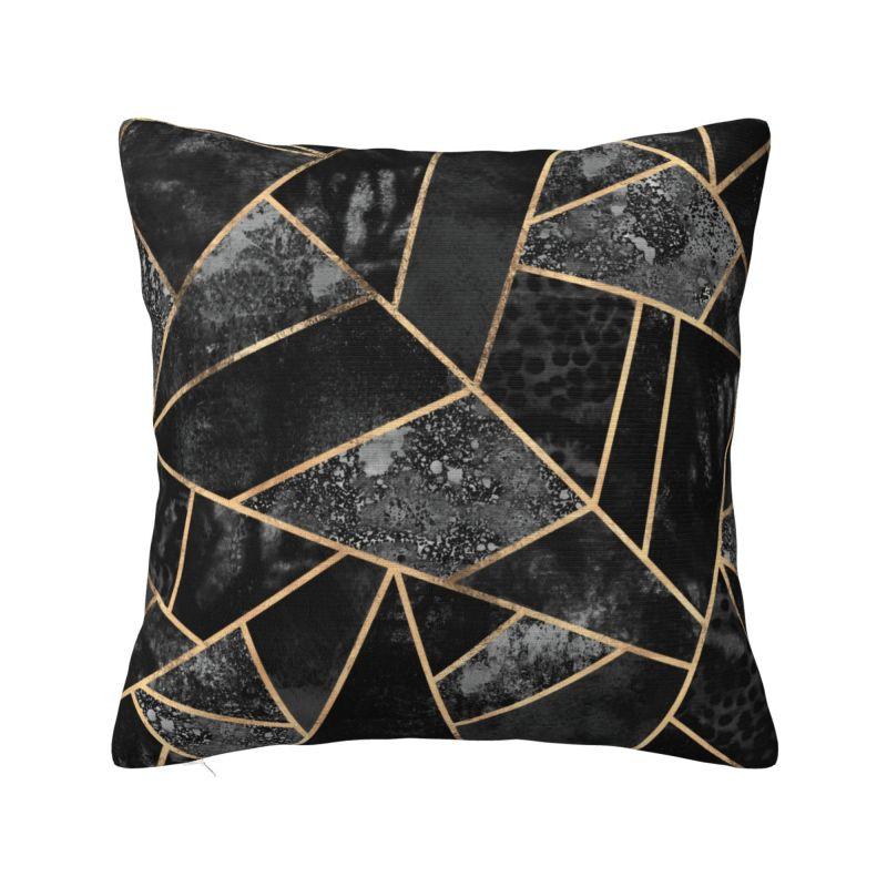 Colorful Mountains With Geometric Shapes Cushion Cover x cm Polyester Velvet Throw Pillow Case For Sofa Bedding Pillowslip