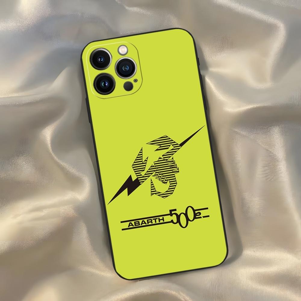 ABARTH Italy Car Phone Case for Iphone 16 15 14 13 12 11 Pro Max Xr X Xs Mini 8 Plus SE 2022 Black Soft Silicone Cover