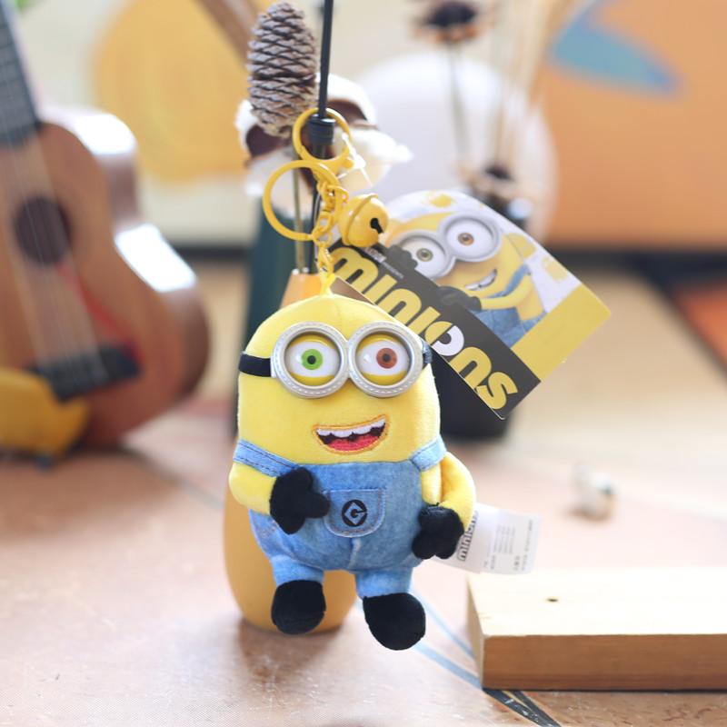 Adorable Despicable Me Minions Plush Figurine Keychain Short Soft Plush 12 Cm