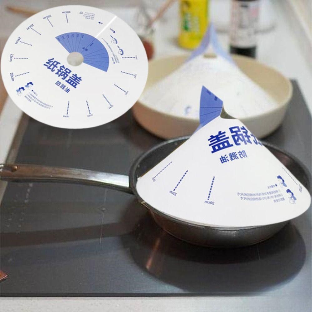 10 шт. Регулируемая бумажная крышка от брызг для микроволновой печи, круглая одноразовая крышка для кастрюли, крышка для походной кастрюли, барбекю