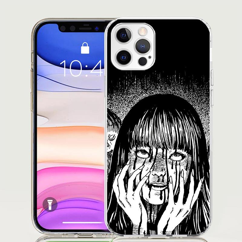 Japanese Horror Comic Anime Phone Case for Apple iPhone 17 Air 16 15 Plus 14 + 13 Mini 12 11 Pro Max 7 8 SE 16Max Soft Shell Cov