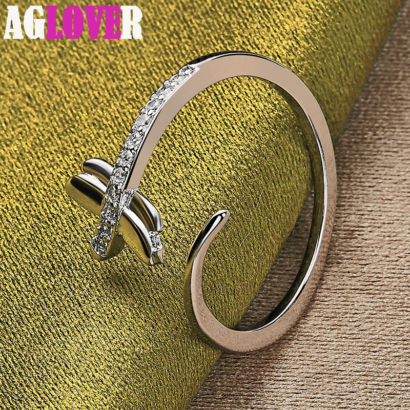 Ювелирные изделия из стерлингового серебра 925 пробы с цирконом Стрекоза AAA