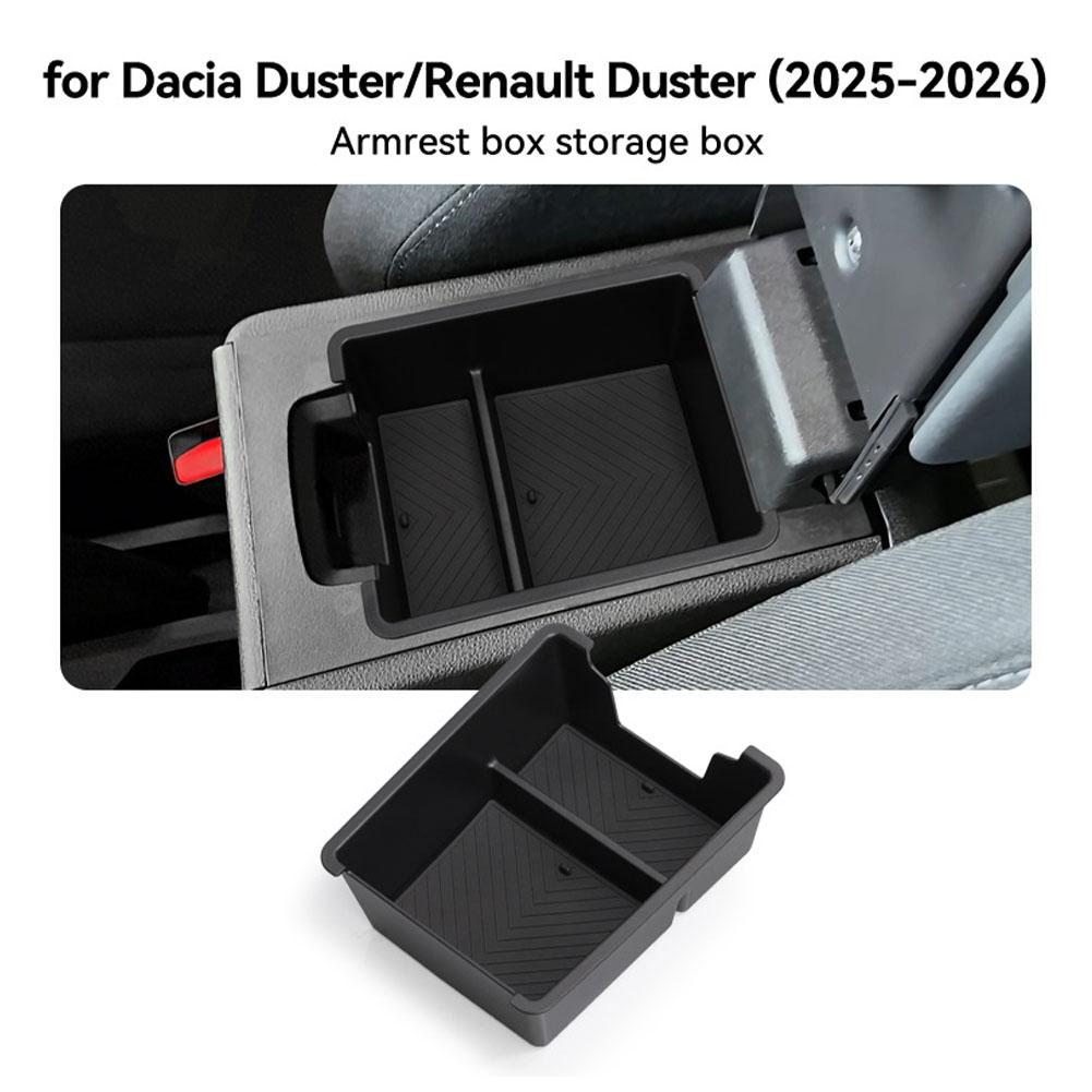 Для Renault Dacia Duster 2025 2026 Автомобильный Подлокотник Ящик для Хранения ABS Лоток Центральной Консоли Органайзер для Порядка Автоаксессуары для Интерьера