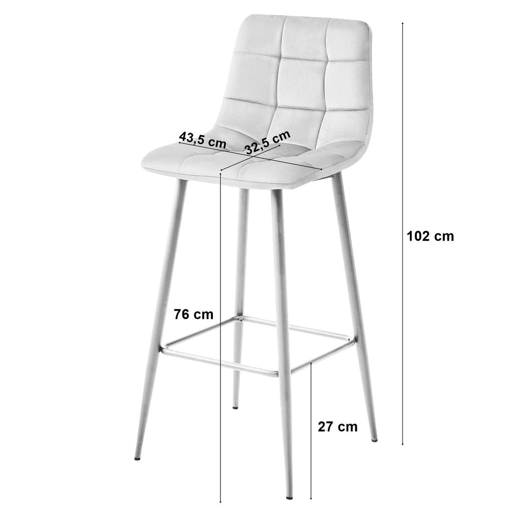 ARCETO stool - beige velvet / GOLDEN legs x 2