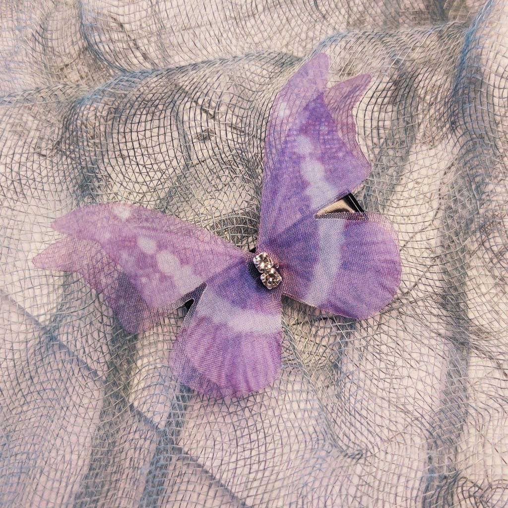 Желаю вам новую разноцветную двухслойную прозрачную заколку для волос в виде бабочки - милый детский аксессуар в винтажном европейском стиле