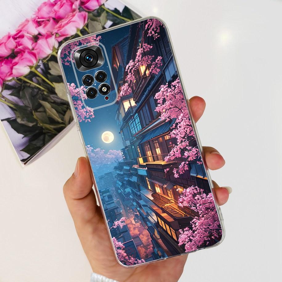 Для Xiaomi Redmi Note 11 Чехлы Redmi Note 11s Чехол Популярный Цветок Бабочка Мягкий Прозрачный Чехол Для Redmi Note11 Note11S 5G Fundas