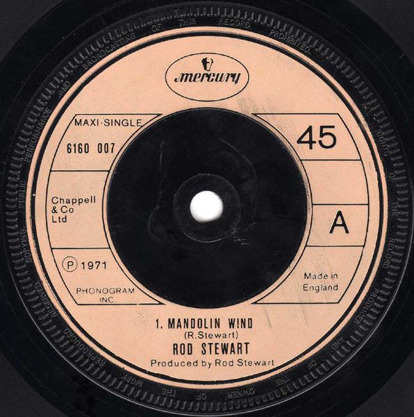 7-дюймовая пластинка ROD STEWART Mandolin Wind 6160007 Mercury 1977 UK Rock Б/у