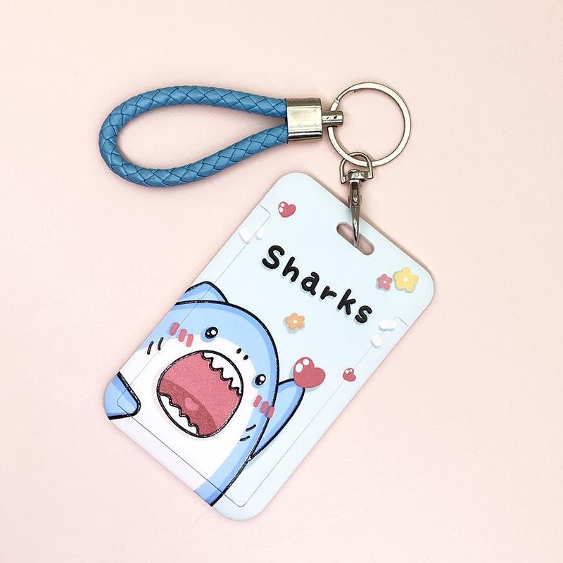 Чехол с мультяшным принтом, идентификационная бирка, чехол для рабочей карты с эластичным ремешком на запястье, держатель для бейджа, чехол для деловой карты доступа