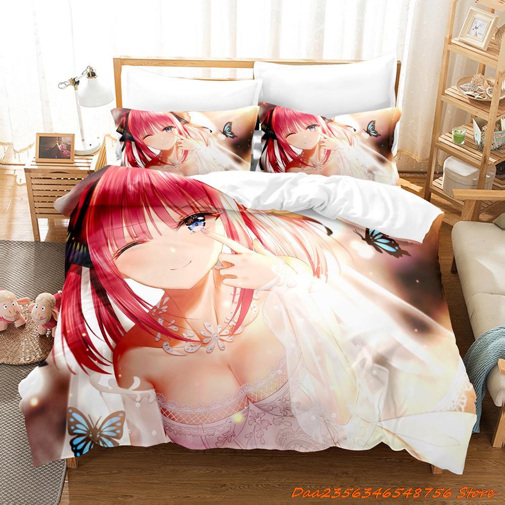 Personality The Quintessential Quintuplets Комплект постельного белья Single Twin Full Queen King Size Комплект постельного белья Adult Kid Bedroom Duvetcove