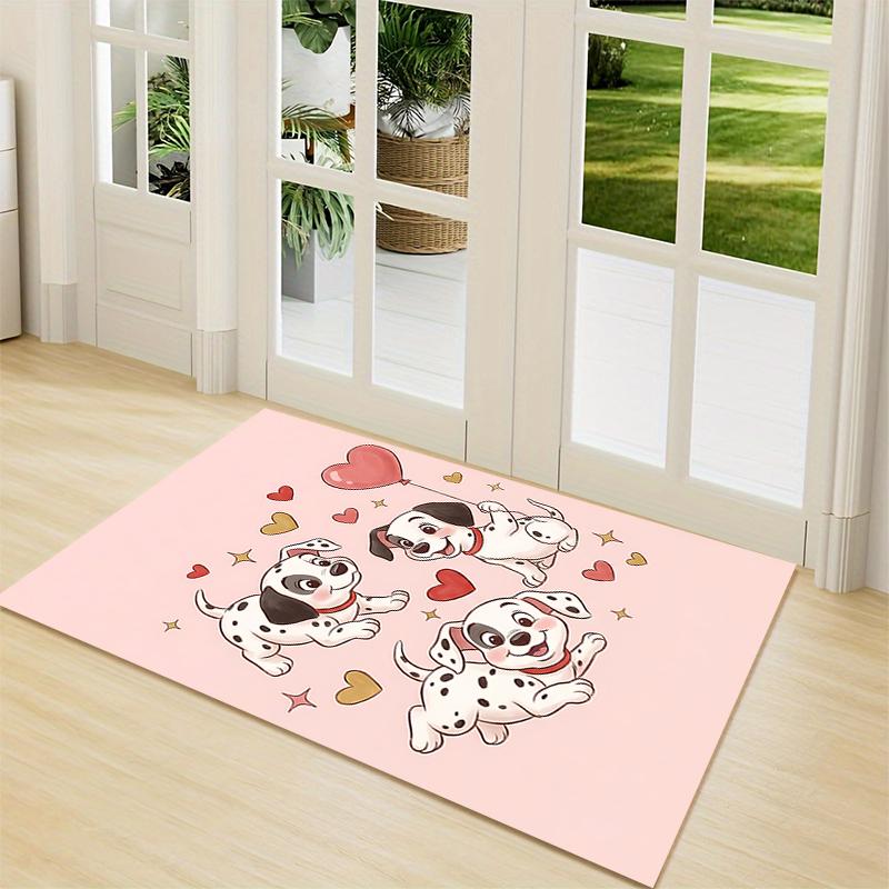 Dalmatian Puppies Love Balloon Carpet Rug Soft Washable Anti Slip Home Living Room Sofa Mats Personalized Christmas Rug