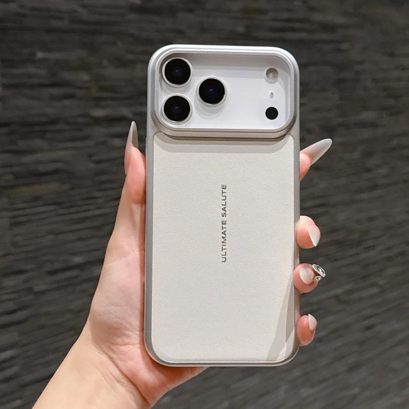 Простой Люкс Оригинальный Магнитный Зарядный Чехол Для IPhone 17 Pro Max Air 16 15 Текстура Полу-упаковка Глянцевое Ребро Ударопрочный Жесткий Чехол