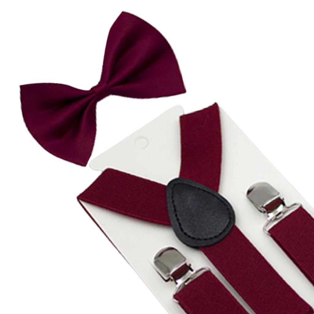 Детские подтяжки для галстука-бабочки с 3 зажимами на спине, регулируемая поддержка для джинсов для вечеринок и торжественных мероприятий