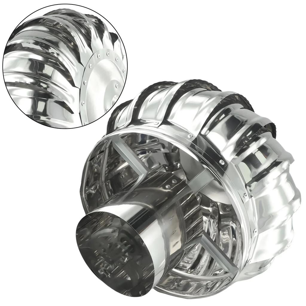 Вращающийся колпак дымохода из нержавеющей стали защищает дымоходную трубу, вентиляционное устройство для дымоудаления, влагозащищенный вентилятор