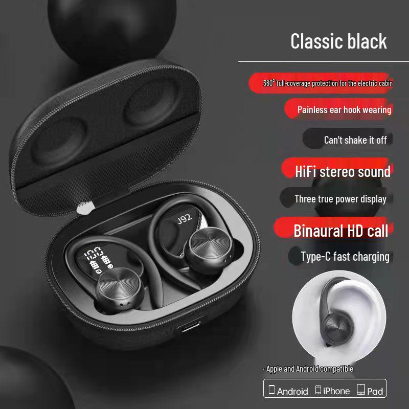 Беспроводные Bluetooth-наушники-гарнитура TWS для спорта с заушными креплениями, водонепроницаемые