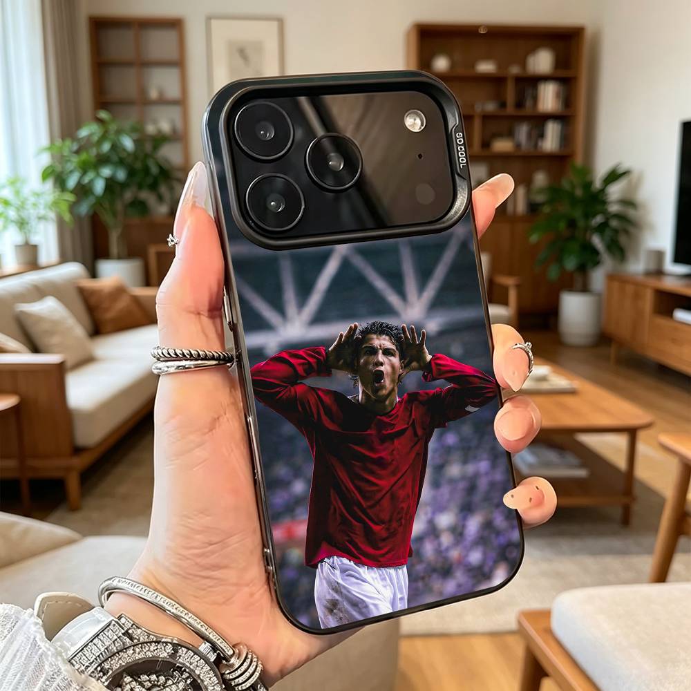 F-Футбол Для CR7 Роналду 7 Чехол для телефона Для iPhone 17,16,15,14,13,12,11 Plus,Pro Max,XS,Красочный Серебряный Чехол для телефона Funda Cover