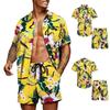 New Men's Summer Large Size Shirt Set Two-piece Suit Andhome Clothes Pajamas Comfy Loose Simple Beach Shirt Sets Yasheng