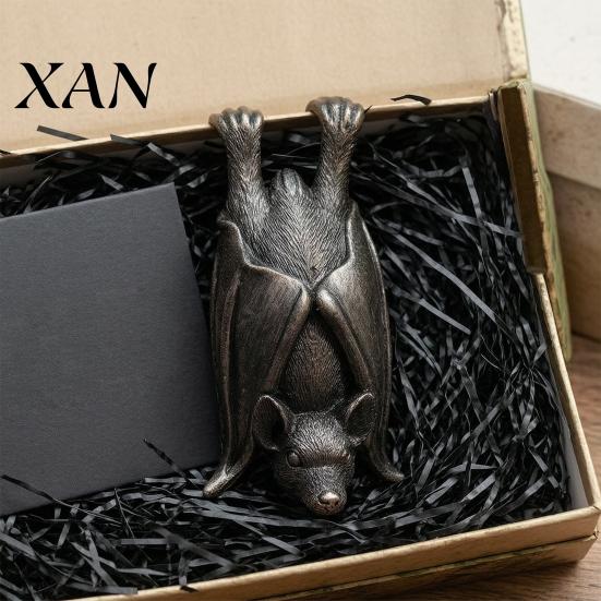 Durable Resin Garden Ornament Bat Statue, Halloween Planter Pot Decoration, Hanging Upside Fence Hanger Down Hugger for Fairy Garden, Fence,