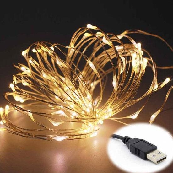 5/10 м водонепроницаемый USB светодиодный медный провод сказочные гирлянды украшения