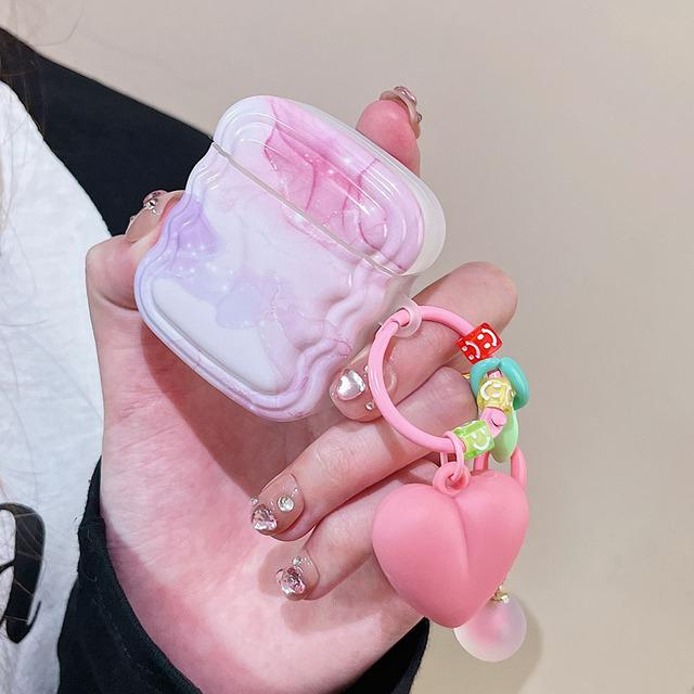 Чехол для наушников INS Heart Windmil для AirPods AirPod 2 3, чехол с милым медведем и разноцветными бусинами, подвеска, мягкий силиконовый чехол для AirPods Pro