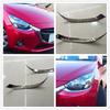 Для Mazda 2 Demio 2015 2016 2017 2018   АБС-пластик Хром Накладки на брови передних фар Декоративные накладки Аксессуары для стайлинга автомобиля