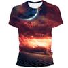 Vast Starry Sky Universe Graphic T Shirts For Men Summer Fashion 3D Space Planet Pattern T-shirt Personality Cool Style T-shirts