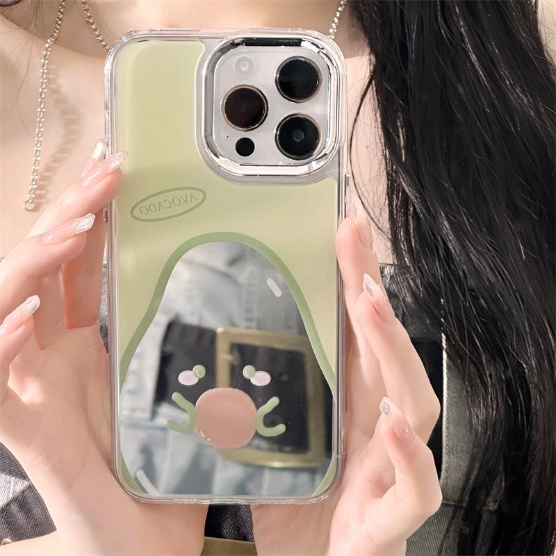 Чехол Zhitai iPhone 16 Pro Max Niche, совместимый с Apple 15 Pro, подходит для iPhone 14, 12 серии, зеркальный дизайн «три в одном»