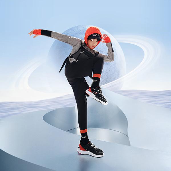 Skechers Удобные Универсальные Модные Низкие Кроссовки для Бега на Открытом Воздухе Детские кроссовки Черный Красный 405274L-BKRD