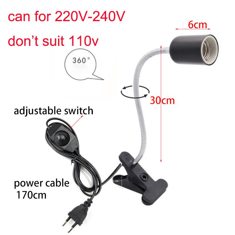 Светильник для обогрева черепах E27 EU Plug 220V Mini Pet Reptile Heat Lamp Kit Пристегивающийся керамический держатель для ламп, нагревательный набор