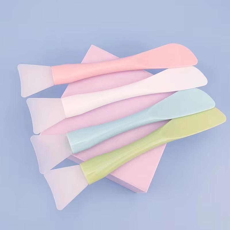 1Pcs Silicone Facial Mask Brush Soft Head with Scraper Integrated Dual-use Mud Film Brush DIY Film Adjusting Beauty Tool Beauty