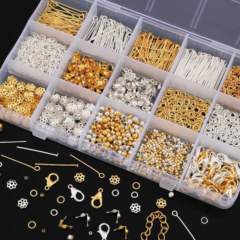 1260Pcs/Set Jewelry Making Starter Kit Earrings Necklace Findings Diy Beads Jewelry Accessoriessuitable For Adults And Beginners