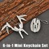 Набор мини-брелоков 6-в-1, мультитул-плоскогубцы, многофункциональный брелок "все в одном", крестовая отвертка, нож, напильник, подарки для мужчин