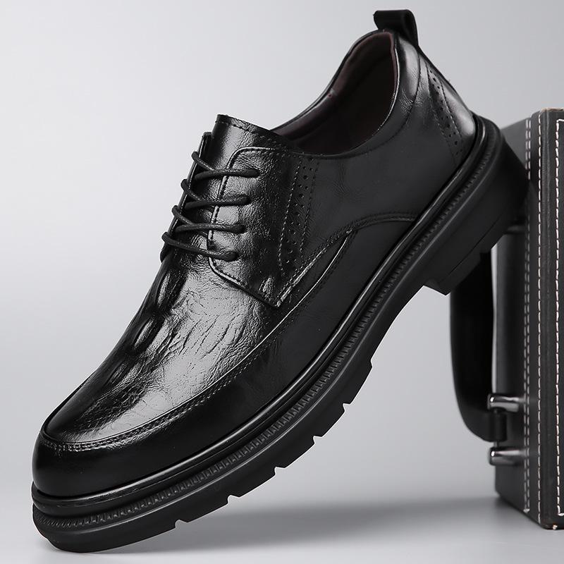 2025 осень новые мужские деловые кожаные туфли мужские туфли с крокодиловым узором британские повседневные туфли на платформе мужские 6068