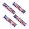 EXAOMBLE 4 Pcs Flag Metal Sticker Union Jack Car Sticker Metal Flag Decoration Zinc Alloy