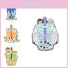 Creative Anime Inspired Pearl Milk Tea Cup Brooch Colorful Metal Accessory For Fashionable Outfits