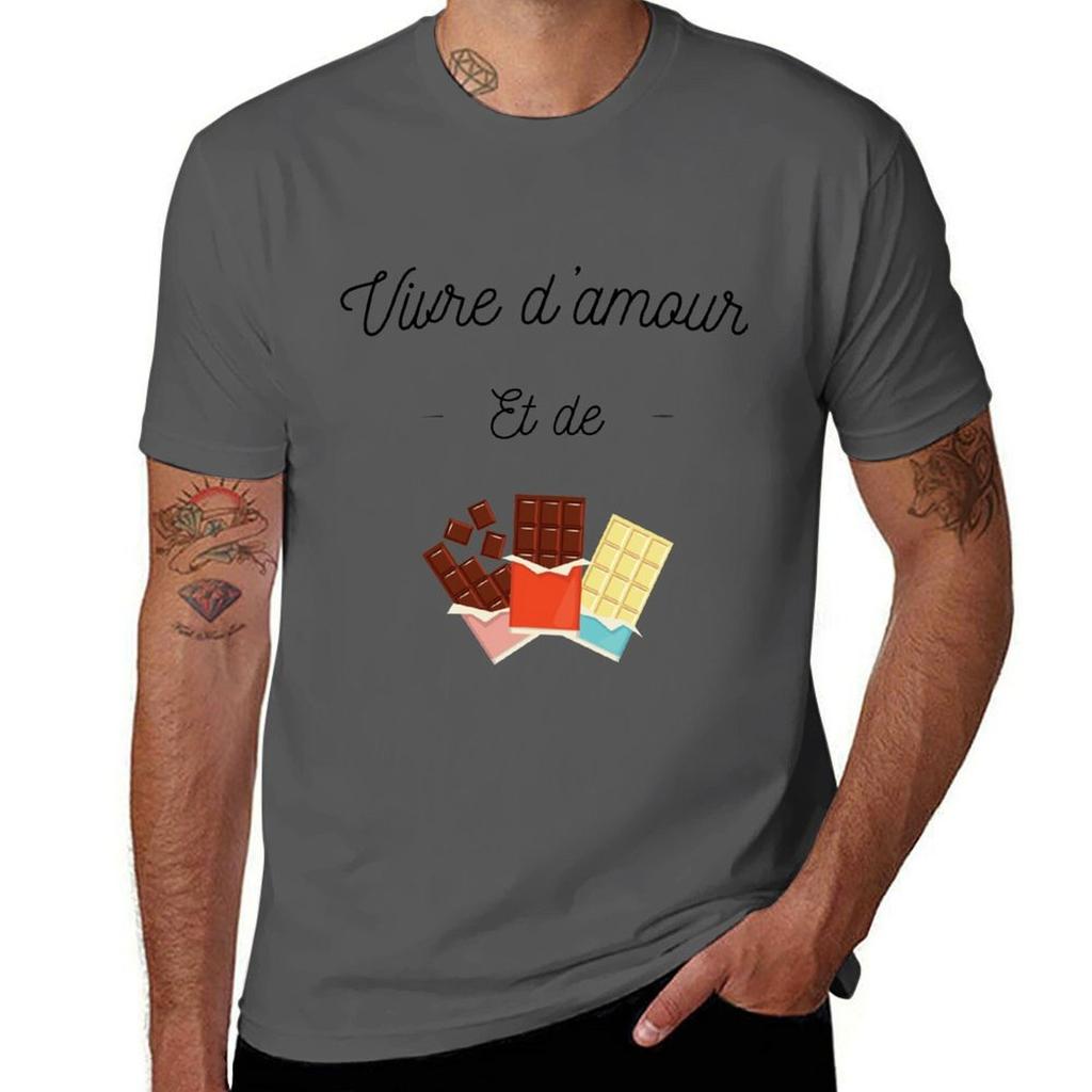 Live On Love And Chocolate Tshirt Water Resistant Casual Tshirt