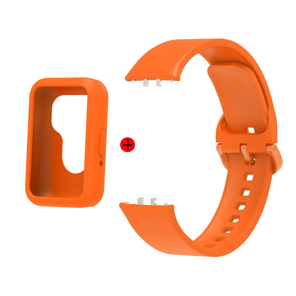 Silicone Strap For Samsung Galaxy Fit 3 Rubber Watchband With Case 2-in-1 Wristband Watch Accessories Correa