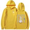 Fun and quirky print men's hooded sweatshirt, unisex casual long-sleeved pullover, street style, minimalist look.