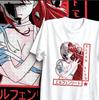 2026 Summer Elfen Lied Single Black TShirt Lucy Bandage Mask Anime Print Oversized Cotton Tee For Global Dark Horror Anime Fans