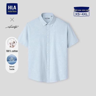 Модная мужская хлопковая рубашка с коротким рукавом HLA