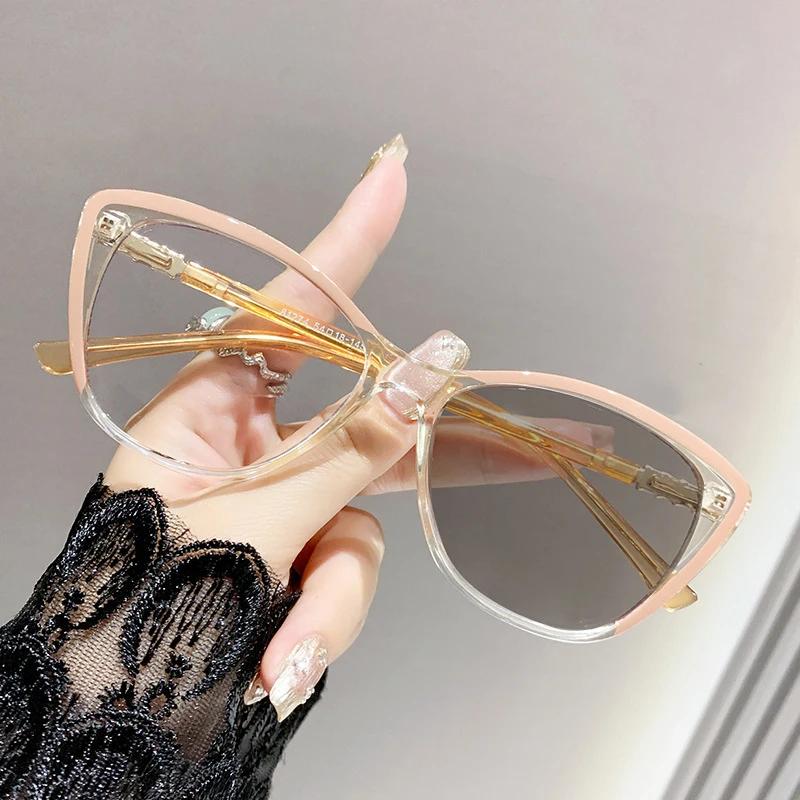 2025 Blue Light Blocking Myopia Glasses Women Men's Cat Eye Frame Photochromic Eyewear Minus Diopter Short-sight Eyeglasses