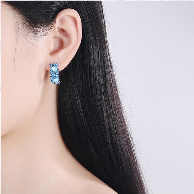 POMOiii Темперамент Синий Циркон Ювелирные Изделия Свадебная Вечеринка