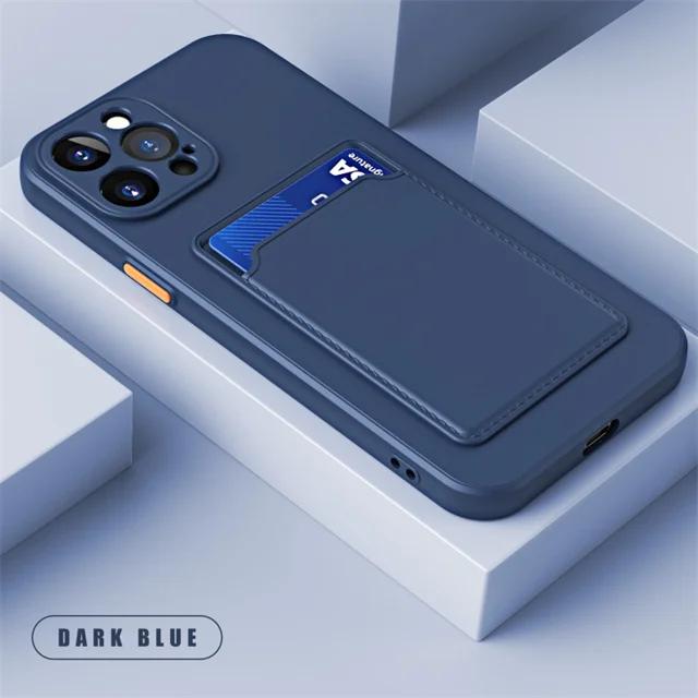 Case for iPhone 16E Wallet Card Holder Candy Color Silicon Soft Phone Case for iPhone 16 Plus 15 14 13 13 11 Pro Max XS XR Cover